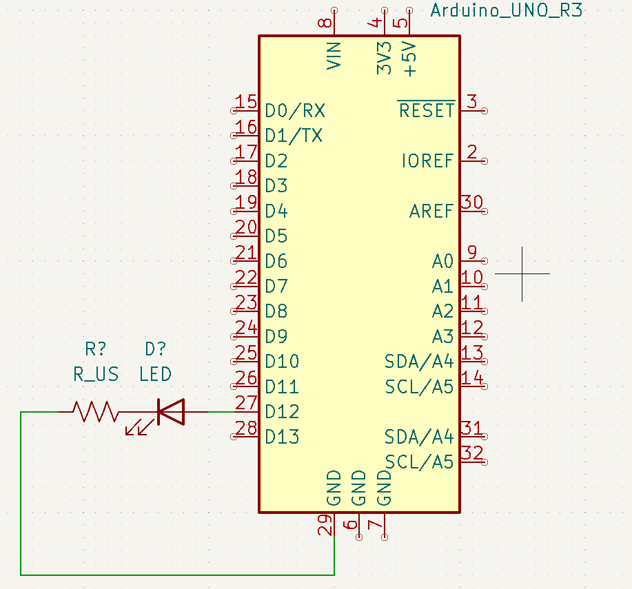 esquema de montaje con un led externo